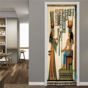 2PCS/Set Fashion Geometric Door Sticker Wallpaper On The Door Home Decoration Self Stick Wallpaper Waterproof Renovation Poster
