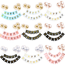 Load image into Gallery viewer, 1set Happy Birthday Letter Banner Rose Gold Confetti Balloons Baby Shower Birthday Party Decorations Boy Girl Kids Party Favors