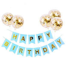 Load image into Gallery viewer, 1set Happy Birthday Letter Banner Rose Gold Confetti Balloons Baby Shower Birthday Party Decorations Boy Girl Kids Party Favors