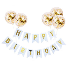 Load image into Gallery viewer, 1set Happy Birthday Letter Banner Rose Gold Confetti Balloons Baby Shower Birthday Party Decorations Boy Girl Kids Party Favors
