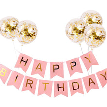 Load image into Gallery viewer, 1set Happy Birthday Letter Banner Rose Gold Confetti Balloons Baby Shower Birthday Party Decorations Boy Girl Kids Party Favors