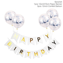 Load image into Gallery viewer, 1set Happy Birthday Letter Banner Rose Gold Confetti Balloons Baby Shower Birthday Party Decorations Boy Girl Kids Party Favors
