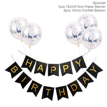 Load image into Gallery viewer, 1set Happy Birthday Letter Banner Rose Gold Confetti Balloons Baby Shower Birthday Party Decorations Boy Girl Kids Party Favors
