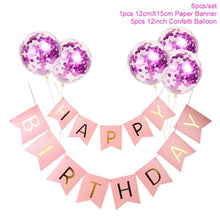 Load image into Gallery viewer, 1set Happy Birthday Letter Banner Rose Gold Confetti Balloons Baby Shower Birthday Party Decorations Boy Girl Kids Party Favors