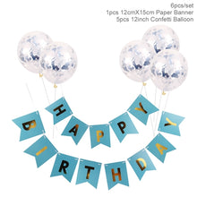 Load image into Gallery viewer, 1set Happy Birthday Letter Banner Rose Gold Confetti Balloons Baby Shower Birthday Party Decorations Boy Girl Kids Party Favors