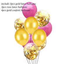 Load image into Gallery viewer, 1set Happy Birthday Letter Banner Rose Gold Confetti Balloons Baby Shower Birthday Party Decorations Boy Girl Kids Party Favors