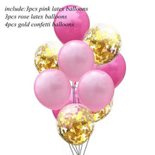 Load image into Gallery viewer, 1set Happy Birthday Letter Banner Rose Gold Confetti Balloons Baby Shower Birthday Party Decorations Boy Girl Kids Party Favors