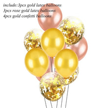 Load image into Gallery viewer, 1set Happy Birthday Letter Banner Rose Gold Confetti Balloons Baby Shower Birthday Party Decorations Boy Girl Kids Party Favors